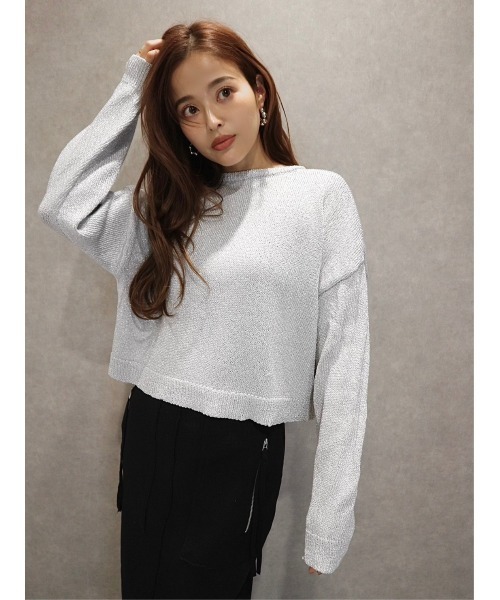 TRUNC（トランクエイティーエイト）の「Glitter Zip Cardigan（カーディガン/ボレロ・レディース・ブラック/グレー/ゴールド・FREE）」の12枚目の写真