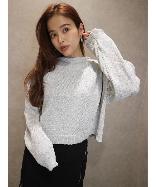 TRUNC（トランクエイティーエイト）の「Glitter Zip Cardigan（カーディガン/ボレロ・レディース・ブラック/グレー/ゴールド・FREE）」の10枚目の写真