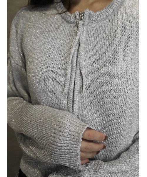 TRUNC（トランクエイティーエイト）の「Glitter Zip Cardigan（カーディガン/ボレロ・レディース・ブラック/グレー/ゴールド・FREE）」の8枚目の写真