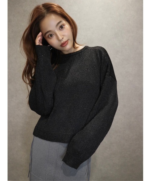 TRUNC（トランクエイティーエイト）の「Glitter Zip Cardigan（カーディガン/ボレロ・レディース・ブラック/グレー/ゴールド・FREE）」の4枚目の写真