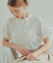 クロップドギャザーフリルブラウス