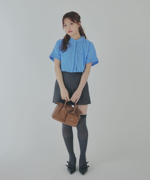 ECREL（エクレール）の「クロップドギャザーフリルブラウス（シャツ/ブラウス・レディース・ホワイト/ライトブルー/ライトピンク/ブルー・FREE）」の20枚目の写真