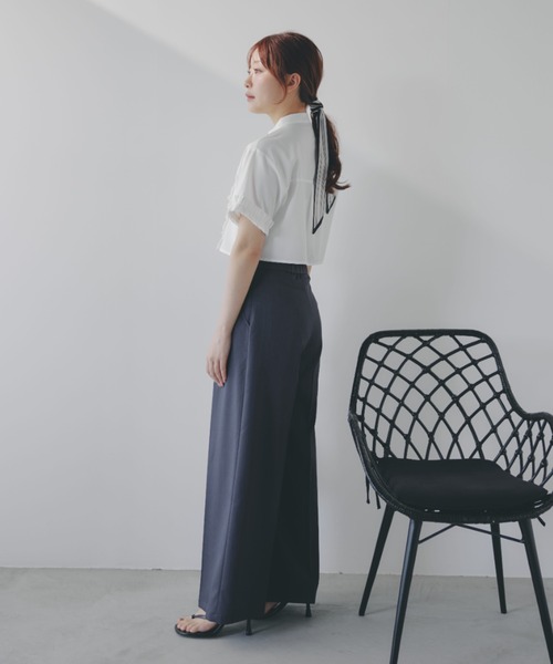 ECREL（エクレール）の「クロップドギャザーフリルブラウス（シャツ/ブラウス・レディース・ホワイト/ライトブルー/ライトピンク/ブルー・FREE）」の11枚目の写真