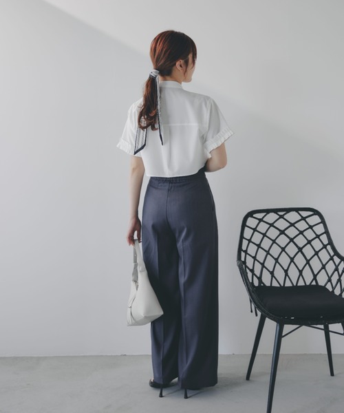 ECREL（エクレール）の「クロップドギャザーフリルブラウス（シャツ/ブラウス・レディース・ホワイト/ライトブルー/ライトピンク/ブルー・FREE）」の12枚目の写真