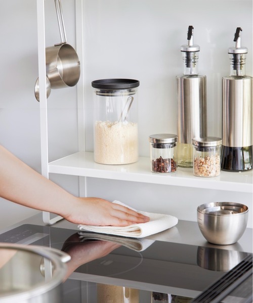 tower（タワー）の「tower(タワー)下が拭けるコンロ横ラック 2段（キッチン収納・レディース・ブラック/ホワイト・ONE SIZE）」の7枚目の写真