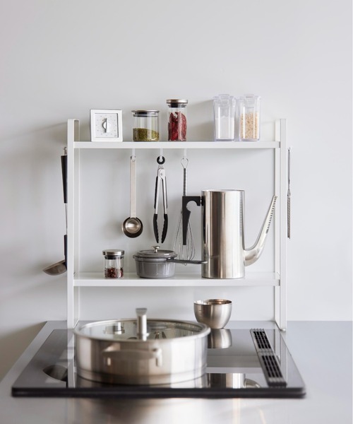 tower（タワー）の「tower(タワー)下が拭けるコンロ横ラック 2段（キッチン収納・レディース・ブラック/ホワイト・ONE SIZE）」の8枚目の写真