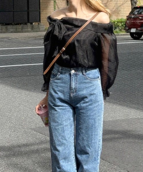 ROOPTOKYO（ループトウキョウ）の「オーガンジーリボンオフショルダートップス（シャツ/ブラウス・レディース・アイボリー/ブラック・FREE）」の11枚目の写真