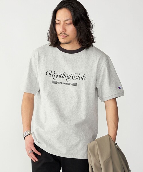 【セール】【SHIPS別注】Champion: ウォッシュ プリント リンガーネック 半袖 Tシャツ（Tシャツ/カットソー）｜Champion（チャンピオン）