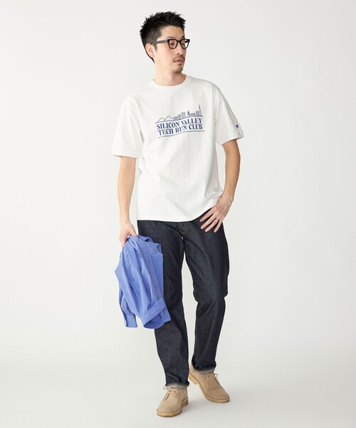【セール】【SHIPS別注】Champion: ウォッシュ プリント リンガーネック 半袖 Tシャツ（Tシャツ/カットソー）｜Champion（チャンピオン）