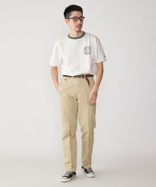 【セール】【SHIPS別注】Champion: ウォッシュ プリント リンガーネック 半袖 Tシャツ（Tシャツ/カットソー）｜Champion（チャンピオン）
