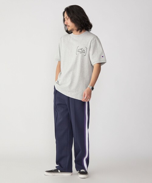 【セール】【SHIPS別注】Champion: ウォッシュ プリント リンガーネック 半袖 Tシャツ（Tシャツ/カットソー）｜Champion（チャンピオン）