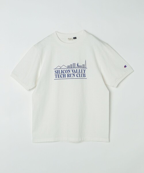 【セール】【SHIPS別注】Champion: ウォッシュ プリント リンガーネック 半袖 Tシャツ（Tシャツ/カットソー）｜Champion（チャンピオン）