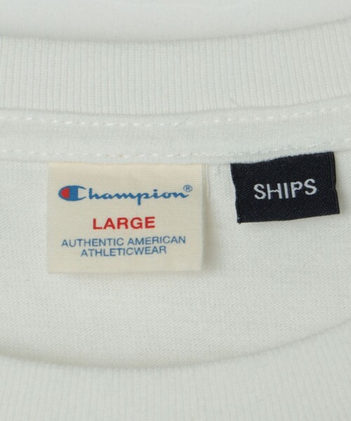 【セール】【SHIPS別注】Champion: ウォッシュ プリント リンガーネック 半袖 Tシャツ（Tシャツ/カットソー）｜Champion（チャンピオン）