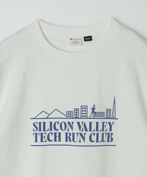 【セール】【SHIPS別注】Champion: ウォッシュ プリント リンガーネック 半袖 Tシャツ（Tシャツ/カットソー）｜Champion（チャンピオン）
