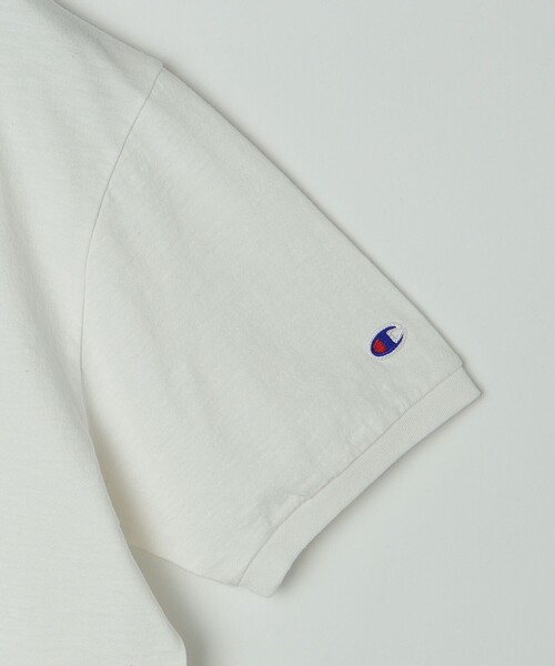 【セール】【SHIPS別注】Champion: ウォッシュ プリント リンガーネック 半袖 Tシャツ（Tシャツ/カットソー）｜Champion（チャンピオン）