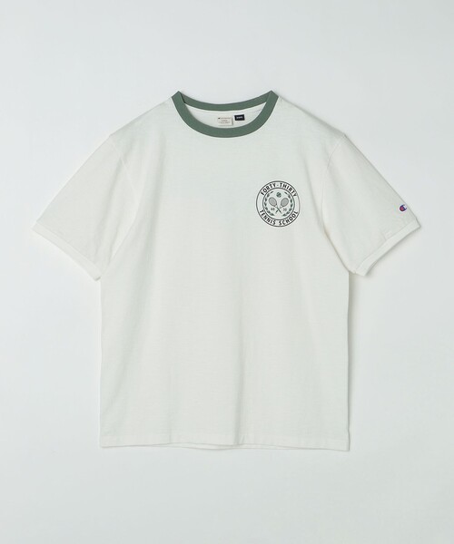 【セール】【SHIPS別注】Champion: ウォッシュ プリント リンガーネック 半袖 Tシャツ（Tシャツ/カットソー）｜Champion（チャンピオン）