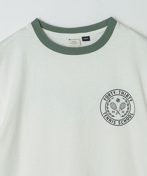 【セール】【SHIPS別注】Champion: ウォッシュ プリント リンガーネック 半袖 Tシャツ（Tシャツ/カットソー）｜Champion（チャンピオン）