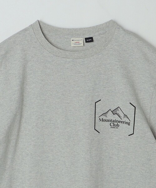 【セール】【SHIPS別注】Champion: ウォッシュ プリント リンガーネック 半袖 Tシャツ（Tシャツ/カットソー）｜Champion（チャンピオン）