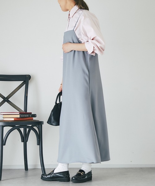 un dix cors（アンディコール）の「《2サイズ展開》前後2WAYキャミワンピース（ワンピース・レディース・グレー/ブラック・M/L）」の6枚目の写真