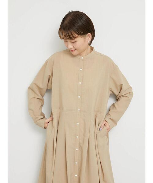sm2rhythm（サマンサモスモスリズム）の「【撥水加工・イージーケア】スタンドカラーワンピース（ワンピース・レディース・ベージュ/ブラック・F）」の5枚目の写真