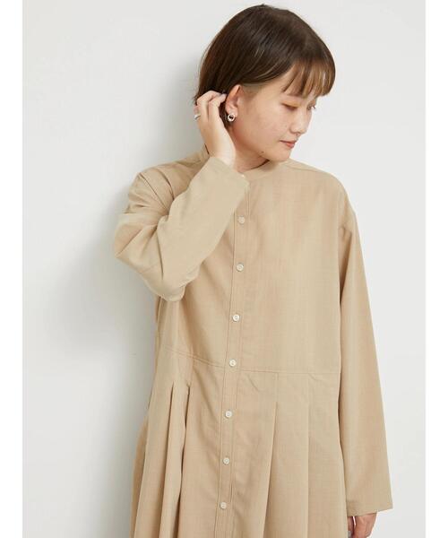 sm2rhythm（サマンサモスモスリズム）の「【撥水加工・イージーケア】スタンドカラーワンピース（ワンピース・レディース・ベージュ/ブラック・F）」の6枚目の写真