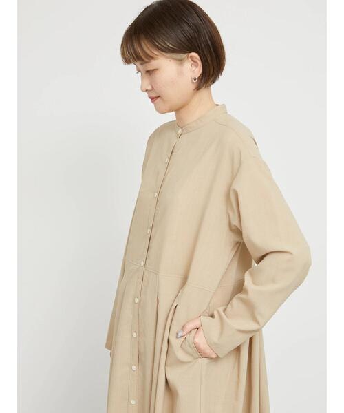 sm2rhythm（サマンサモスモスリズム）の「【撥水加工・イージーケア】スタンドカラーワンピース（ワンピース・レディース・ベージュ/ブラック・F）」の7枚目の写真