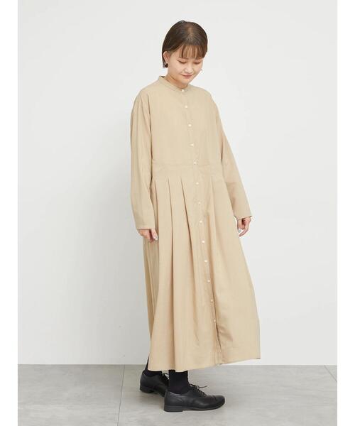 sm2rhythm（サマンサモスモスリズム）の「【撥水加工・イージーケア】スタンドカラーワンピース（ワンピース・レディース・ベージュ/ブラック・F）」の8枚目の写真