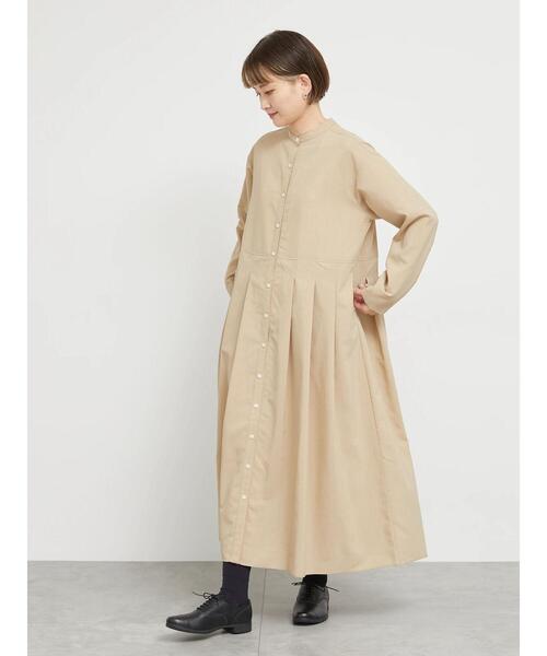 sm2rhythm（サマンサモスモスリズム）の「【撥水加工・イージーケア】スタンドカラーワンピース（ワンピース・レディース・ベージュ/ブラック・F）」の9枚目の写真