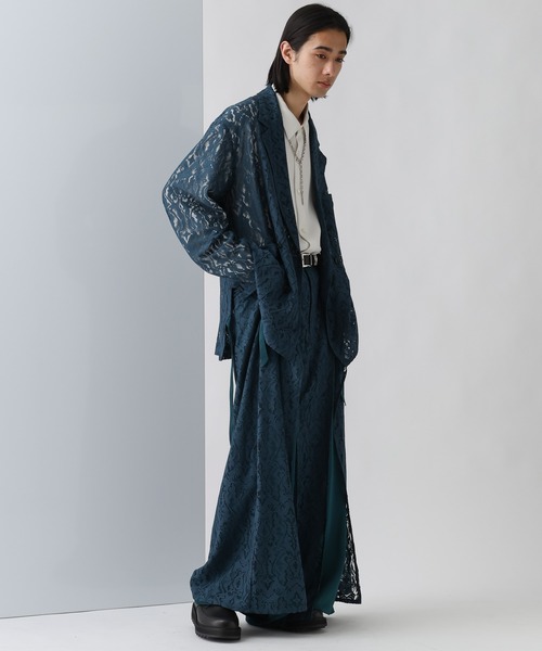 専用出品　HARE フラワーレースジャケット ブルーグリーン HARE ブルゾン アウター 「SET UP対応」フラワーレースブルゾン