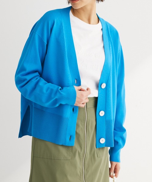 Green Parks(グリーンパークス)の「洗える ショート丈カーディガン(カーディガン/ボレロ・レディース・ブルー/グリーン/ブラック/ライトベージュ・FREE)」の4枚目の写真