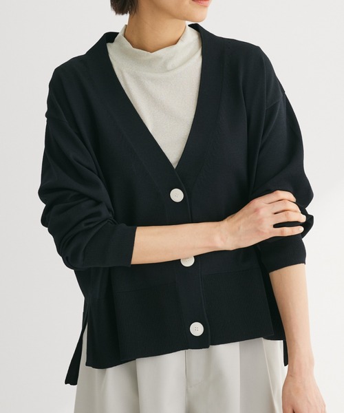 Green Parks(グリーンパークス)の「洗える ショート丈カーディガン(カーディガン/ボレロ・レディース・ブルー/グリーン/ブラック/ライトベージュ・FREE)」の2枚目の写真