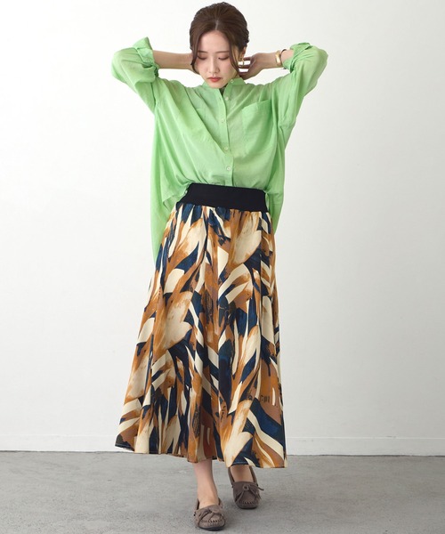 NICOLE white（ニコルホワイト）の「シアーブラウス（シャツ/ブラウス・レディース・グリーン/ラベンダー/イエロー/サックスブルー/オフホワイト・FREE）」の12枚目の写真