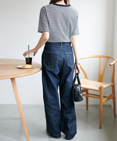 DISCOAT（ディスコート）の「【新色追加】USコットンクルーネックTシャツ（Tシャツ/カットソー・レディース・ホワイト×ブラック/ブラック/オフホワイト/ライトグレー/ミント・FREE）」の14枚目の写真