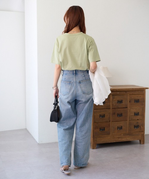 DISCOAT（ディスコート）の「【新色追加】USコットンクルーネックTシャツ（Tシャツ/カットソー・レディース・ホワイト×ブラック/ブラック/オフホワイト/ライトグレー/ミント・FREE）」の6枚目の写真