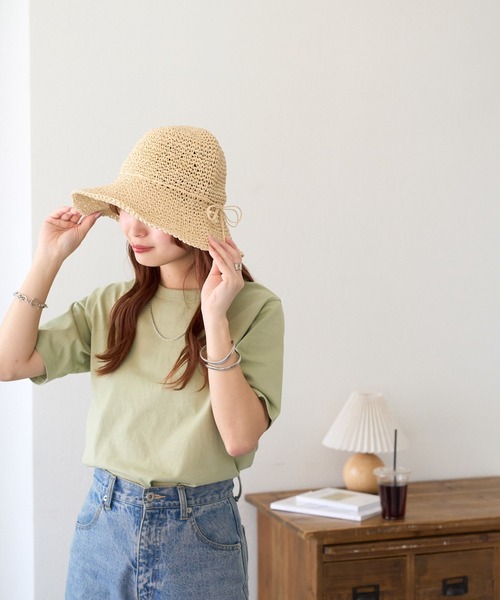 DISCOAT（ディスコート）の「【新色追加】USコットンクルーネックTシャツ（Tシャツ/カットソー・レディース・ホワイト×ブラック/ブラック/オフホワイト/ライトグレー/ミント・FREE）」の7枚目の写真