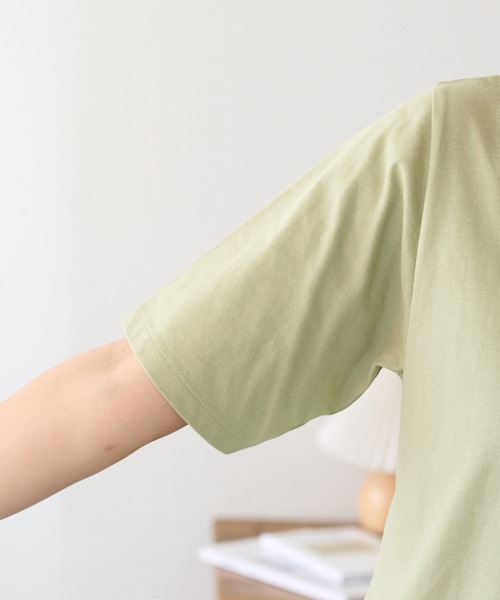 DISCOAT（ディスコート）の「【新色追加】USコットンクルーネックTシャツ（Tシャツ/カットソー・レディース・ホワイト×ブラック/ブラック/オフホワイト/ライトグレー/ミント・FREE）」の9枚目の写真