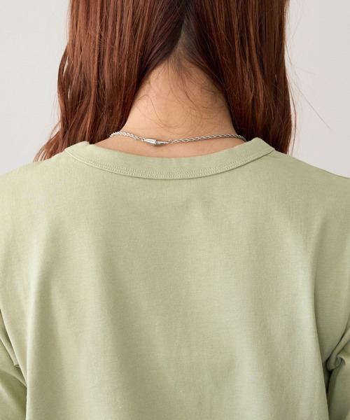 DISCOAT（ディスコート）の「【新色追加】USコットンクルーネックTシャツ（Tシャツ/カットソー・レディース・ホワイト×ブラック/ブラック/オフホワイト/ライトグレー/ミント・FREE）」の11枚目の写真