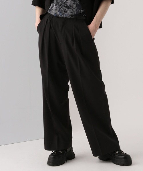 HARE（ハレ）の「【接触冷感 SET UP対応】タックワイドトラウザー(HARE)（スラックス・メンズ・ブラック/ブルー/グレー・SMALL/MEDIUM）」の7枚目の写真