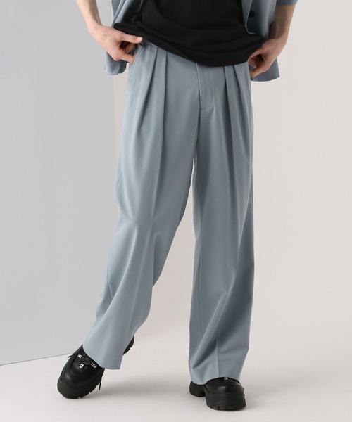 HARE（ハレ）の「【接触冷感 SET UP対応】タックワイドトラウザー(HARE)（スラックス・メンズ・ブラック/ブルー/グレー・SMALL/MEDIUM）」の15枚目の写真