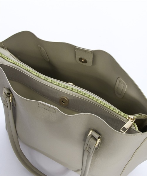 clear（クリア）の「トートバック[A4サイズ収納可]（トートバッグ・レディース・ブラック/グレイッシュベージュ/アイボリー・F）」の12枚目の写真