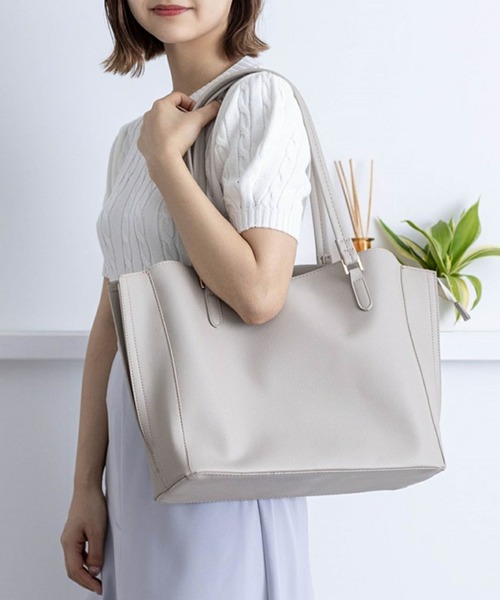 clear（クリア）の「トートバック[A4サイズ収納可]（トートバッグ・レディース・ブラック/グレイッシュベージュ/アイボリー・F）」の19枚目の写真