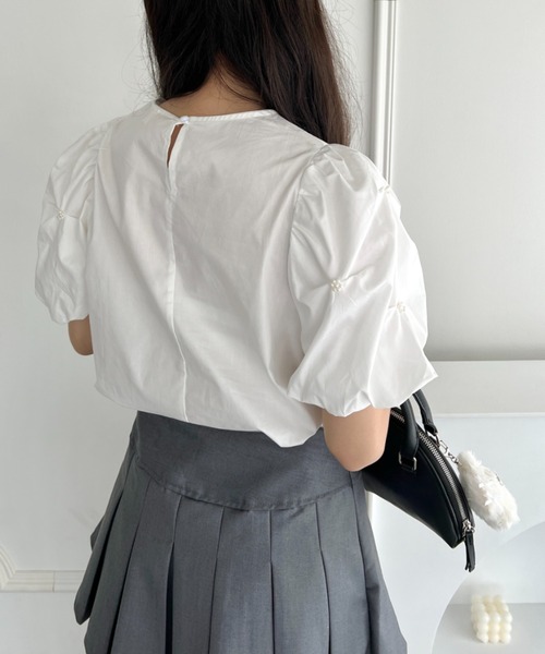 Loueme（ルエム）の「フラワーパールバルーンスリーブトップス（シャツ/ブラウス・レディース・ホワイト/ライトブルー・FREE）」の19枚目の写真