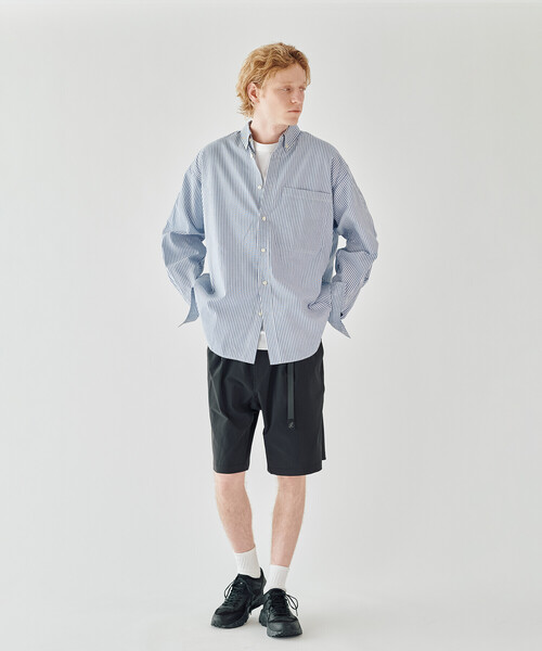 トップス TECH BUTTON DOWN SHIRTS L/S STRIPE DAIWA PIER39 (ダイワピア39) TECH BUTTON DOWN SHIRT L/S