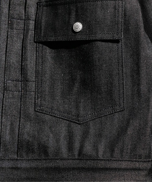 PENNEYS(ぺニーズ)の「PENNEY'S FOREMOST / ペニーズフォアモスト PLEATS JACKET 1ST RIGID リジッド ブラックデニム デニムジャケット(デニムジャケット・メンズ・ブラック・44/42)」の8枚目の写真