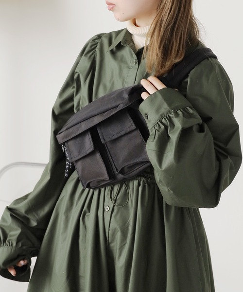 ROOPTOKYO（ループトウキョウ）の「ナイロンショルダーバック（ボディバッグ/ウエストポーチ・メンズ・アイボリー/ブラック/カーキ/オリーブ・FREE）」の17枚目の写真