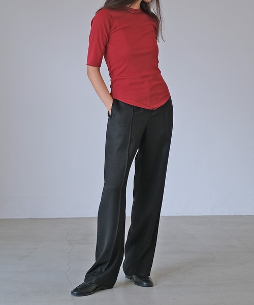 AKTE（アクテ）の「アウトロックハーフスリーブTシャツ（Tシャツ/カットソー・レディース・マルーン/ブラック/ホワイト・FREE）」の7枚目の写真