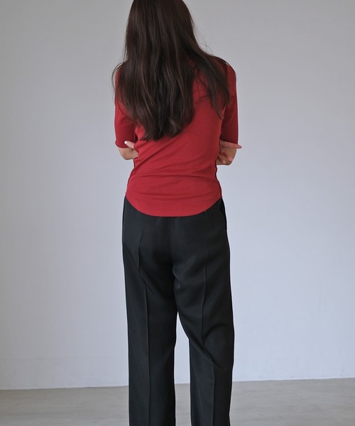 AKTE（アクテ）の「アウトロックハーフスリーブTシャツ（Tシャツ/カットソー・レディース・マルーン/ブラック/ホワイト・FREE）」の10枚目の写真