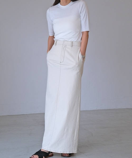 AKTE（アクテ）の「アウトロックハーフスリーブTシャツ（Tシャツ/カットソー・レディース・マルーン/ブラック/ホワイト・FREE）」の21枚目の写真