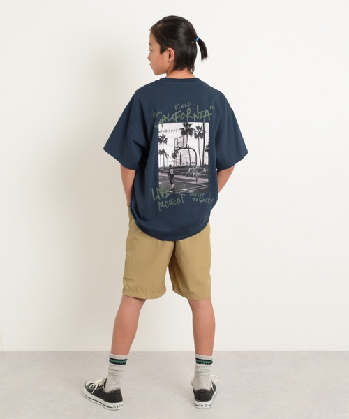 GLAZOS（グラソス）の「【大人向けサイズあり】【防汚加工】リゾートバックプリント半袖Tシャツ（Tシャツ/カットソー・キッズ・ネイビー/オートミール/オレンジ/ライトブルー・160cm/170cm/150cm/140cm）」の7枚目の写真