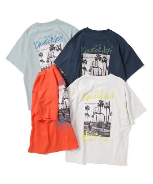GLAZOS（グラソス）の「【大人向けサイズあり】【防汚加工】リゾートバックプリント半袖Tシャツ（Tシャツ/カットソー・キッズ・ネイビー/オートミール/オレンジ/ライトブルー・160cm/170cm/150cm/140cm）」の13枚目の写真